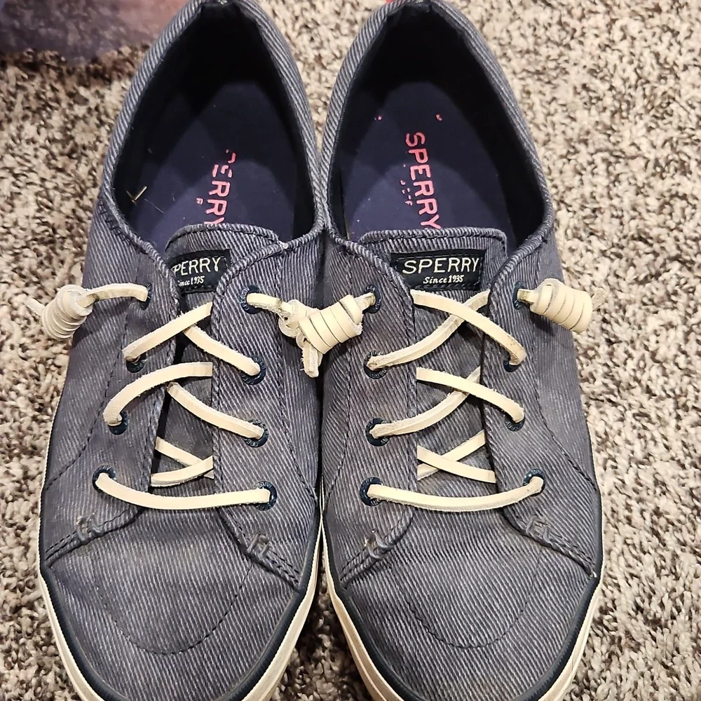 Sperry Blue Canvas Shoes Size 7.5